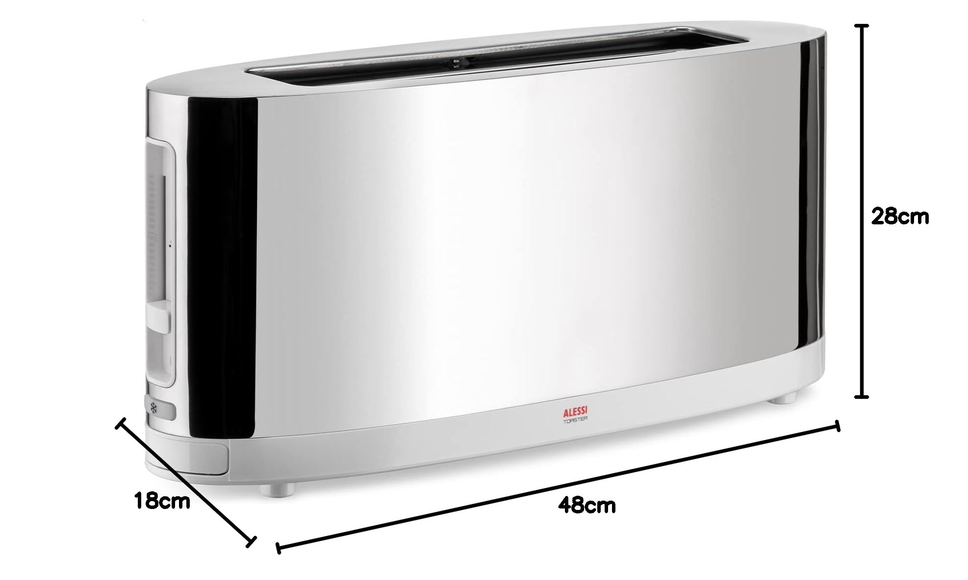 Alessi SG68 W Design Toaster with Bun Attachment, Stainless Steel