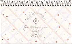 Tilibra - Agenda Espiral Semanal de Bolso 16,7 x 8,9 cm Soho 2026 - Fundo Bege com Xadrez