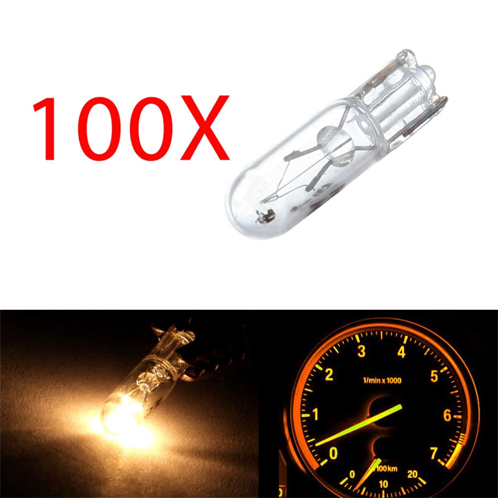 ECCPP 100x Instrument Cluster Dash Panel Lights T5 White Halogen Lights Bulbs 17, 18, 27, 37, 58, 70, 73, 74, 79, 85, 86, 206, 207, 286, 306, 307, 308, 406, 407 2721