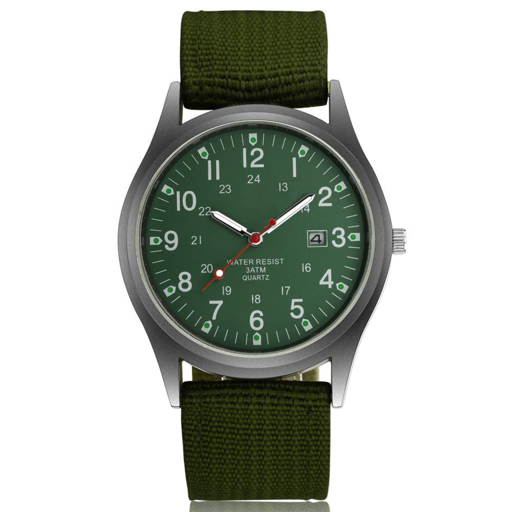 Macabolo Reloj de pulsera para hombre con luces luminosas en la oscuridad, estilo militar, estilo casual, calendario, deportivo, de cuarzo