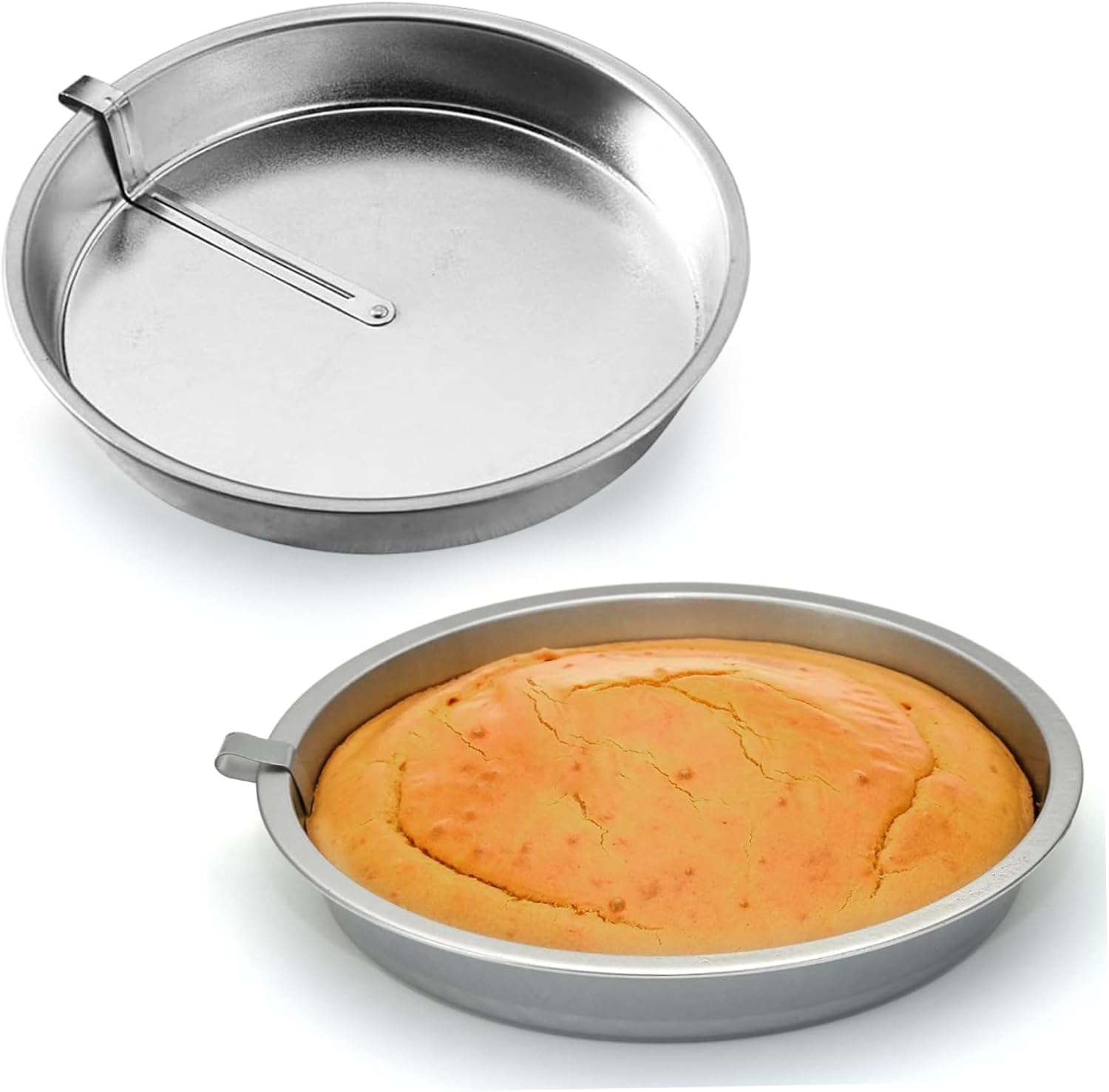 2 Runde Kuchenformen (23 cm Durchmesser), Antihaftbeschichtet, Mit Integriertem Schwenkarm, Robust Und Leicht Zu Reinigen – Ideal Für Die Küche.