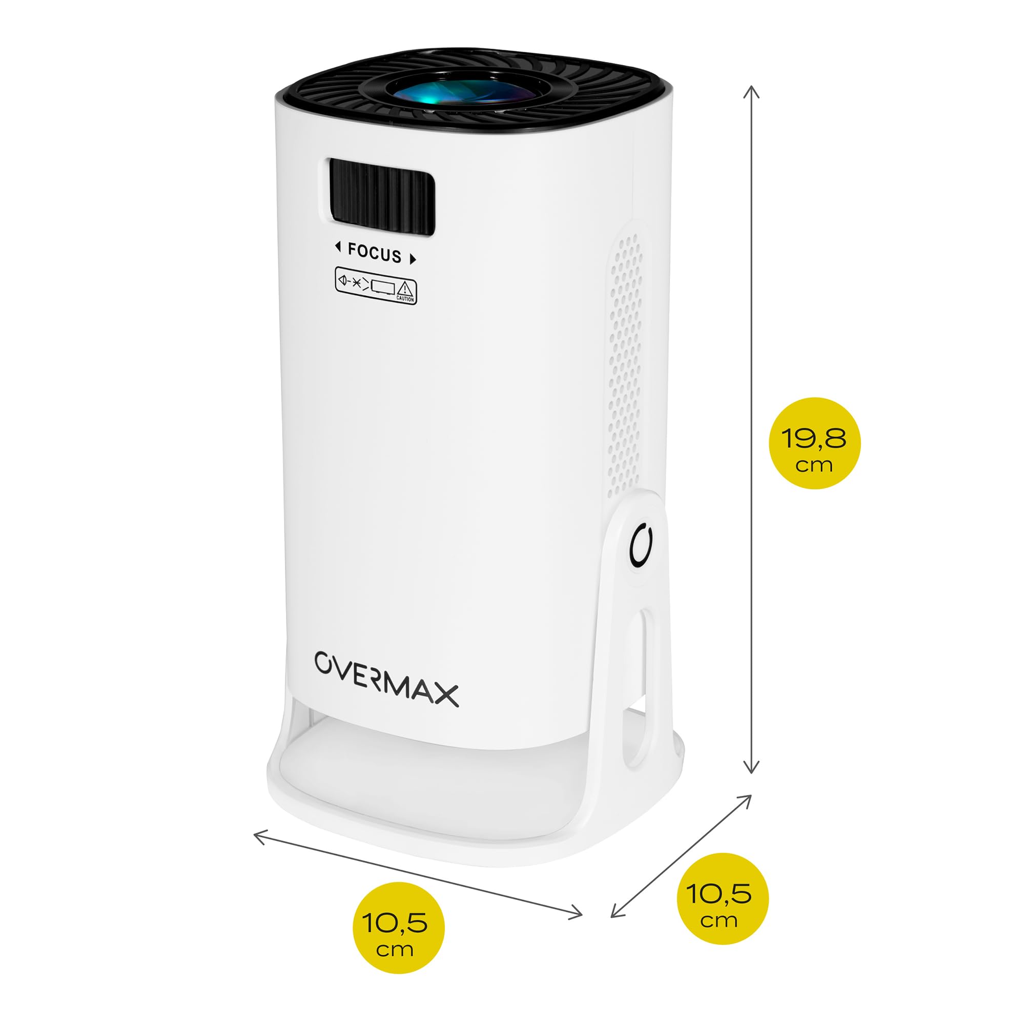 OVERMAX MULTIPIC EZ Mini Projecteur 4K FullHD avec Batterie Amovible, Correction Keystone, Image Jusqu'à 200", Wi-FI Bluetooth 5.3, 2000 Lumen 120 ANSI, Projecteur Étoile, Télécommande, Android 9.0