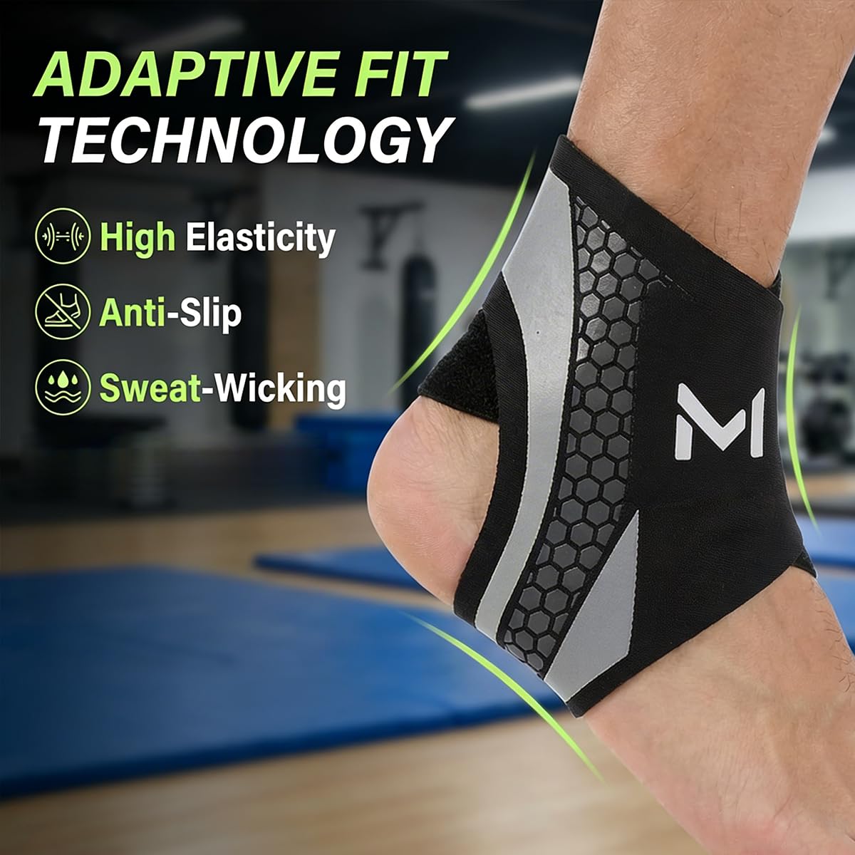 2-Pack Ankle Brace for Men & Women, Adjustable Figure-8 Stabilizer with Straps for Basketball, Volleyball & Running, Compression Sleeve for Sprained Ankle, Plantar Fasciitis & Tendonitis Relief - 5