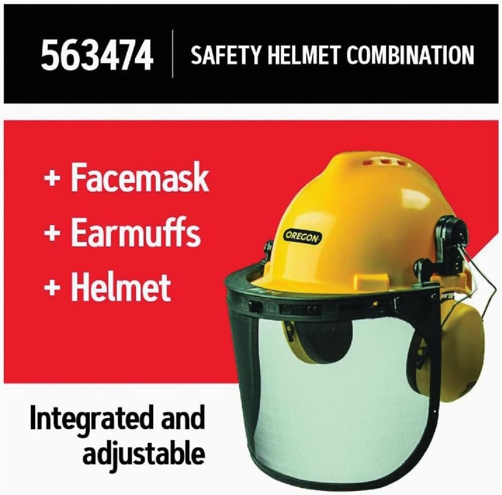 Oregon Chainsaw Safety Protective Helmet with Visor Combo Set, Yellow - Image 4