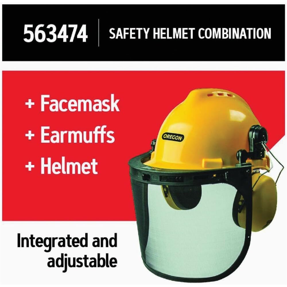Oregon Juego Combinado de Casco Protector de Seguridad para Motosierra con Visera | Juego combinado de casco protector y visera, cumple con las normas de seguridad de motosierra para tala y arboricultura