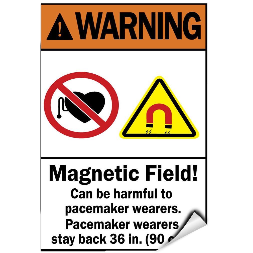 Field! Harmful Pacemaker Wearer Stay Back 36 Inches Label