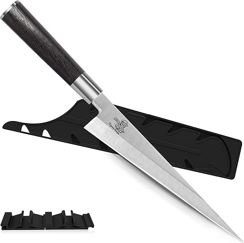 Miniatura 7 de Dexter Sashimi - Cuchillo japonés de acero para sushi de 8.2 pulgadas, cuchillo profesional de cocina Yanagiba de acero inoxidable para cocinar con