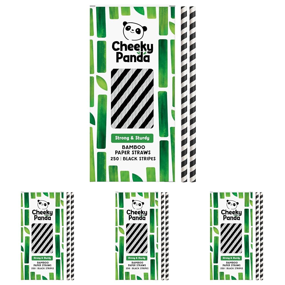 Pailles bambou carton noir et blanc lot de 1000 haute résistance