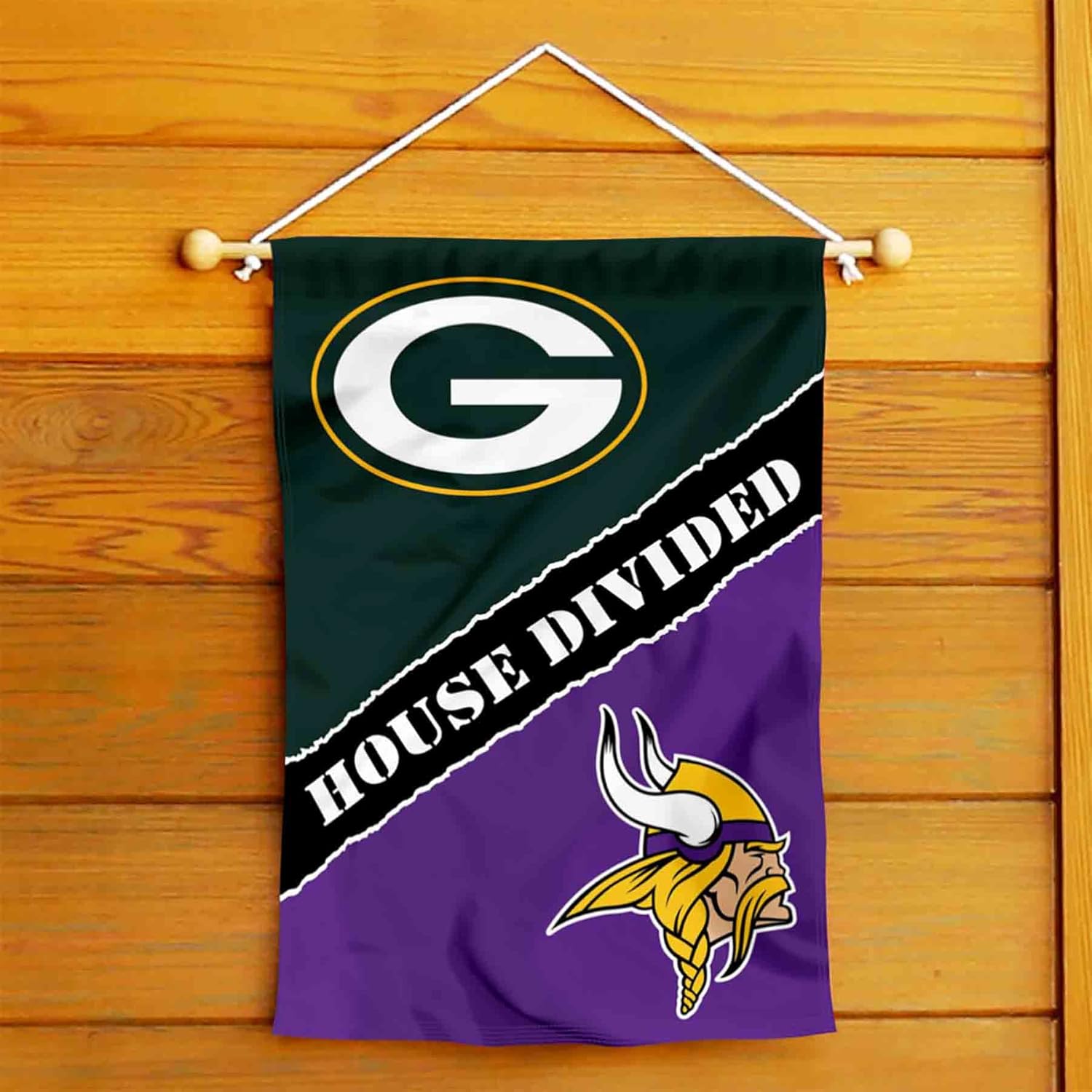 House Divided Packers and Vikings Double Sided Garden Flag - Image 4