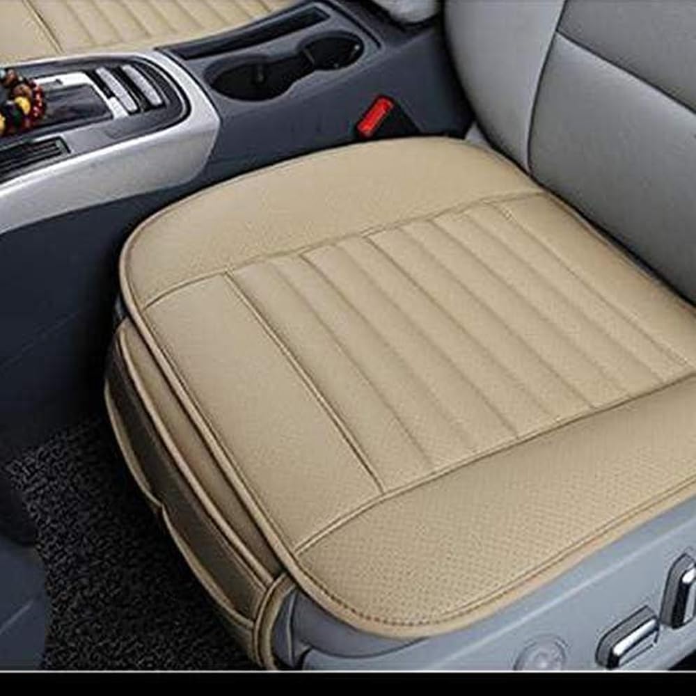 Cuscino universale per seggiolino auto, sedile anteriore – imbottito di lusso con fondo antiscivolo e tasche per riporre oggetti, in ecopelle per auto, camion, furgoni e SUV