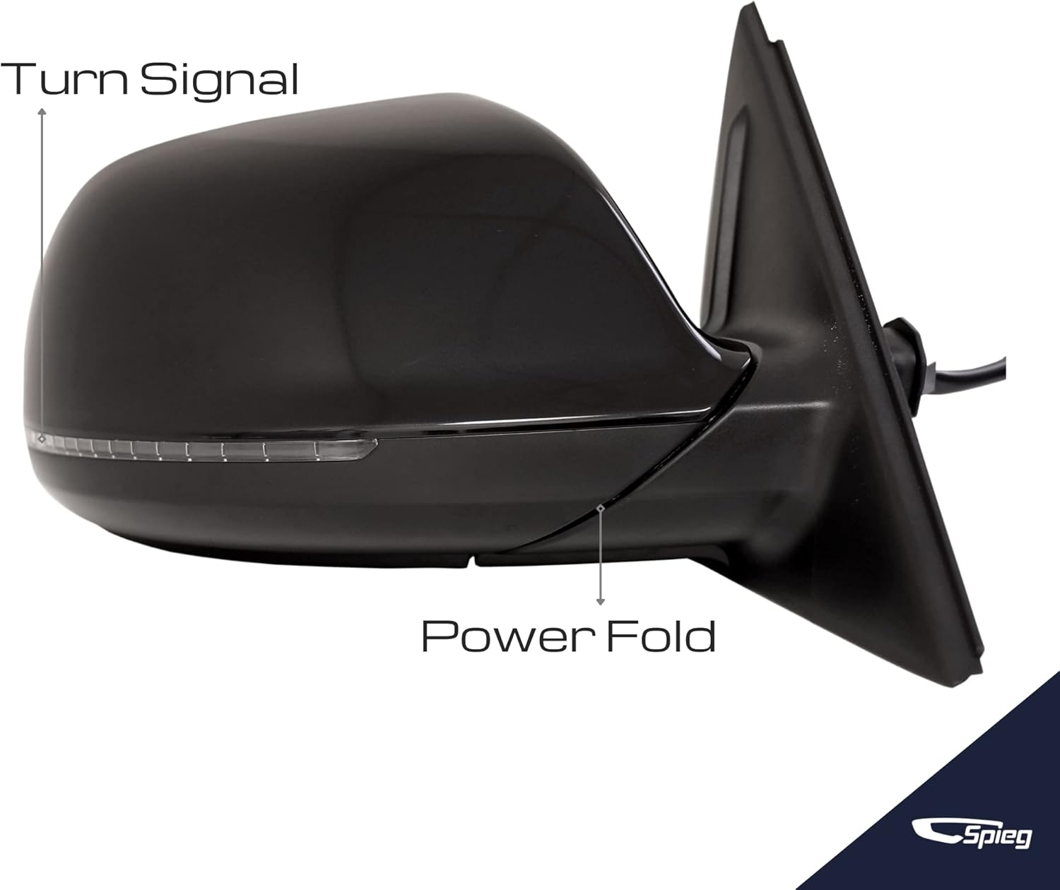 Spieg Passenger Side Mirror for 2009-2014 Audi Q5 Power Adjustment Heated Glass Auto Foldaway Puddle Lamp Turn Signal Phantom Black Pearl 9 Pins Right AU1321120