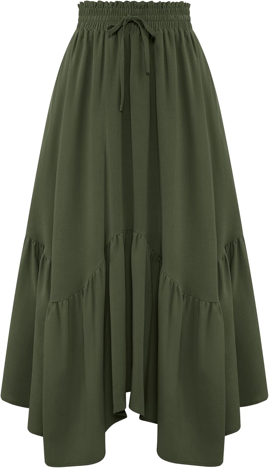 Arolina Women Long Skirts High Waist Skirts Renaissance Maxi Skirts Summer Casual Elegant A Line Flowy Skirts with Pockets