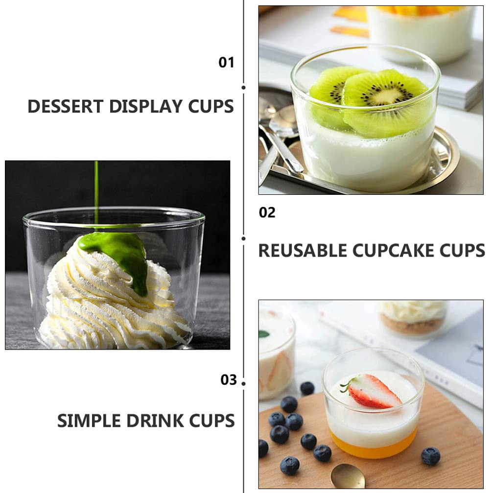 Ciotole da dessert in vetro, 4 pezzi Ciotole for gelato Coppe rotonde for mousse Ciotole in vetro trasparente Piccole ciotole da dessert for dessert, snack, caramelle, salse, budino, yogurt, mousse /7