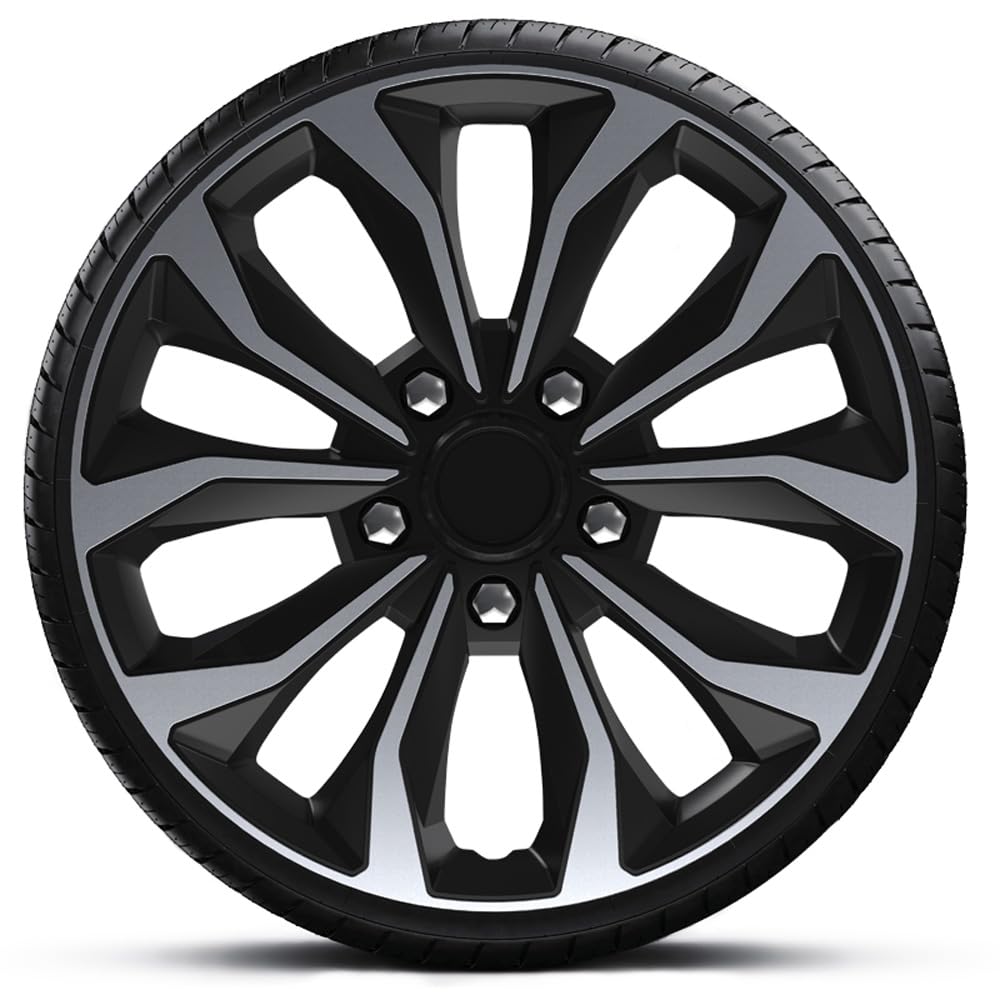 AutoStyle Set di 4 Copricerchi Hornet PRO 16 Pollici Argento/Nero