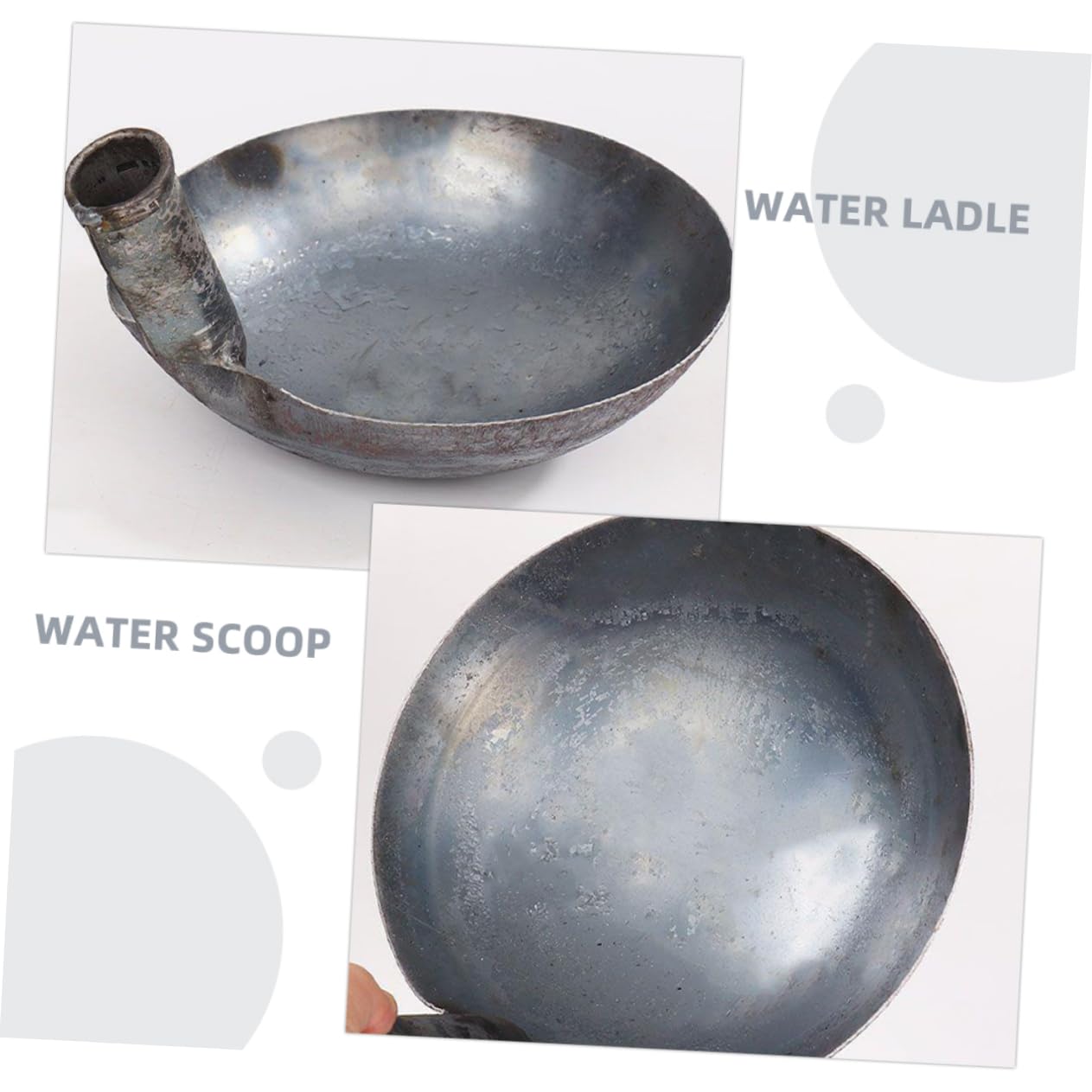 HANABASS Louche à Eau en Fer Épaissi Grosse Capacité, Design Confortable à Saisir, Ustensile Cuisine Pratique pour Arroser Fleurs Jardin