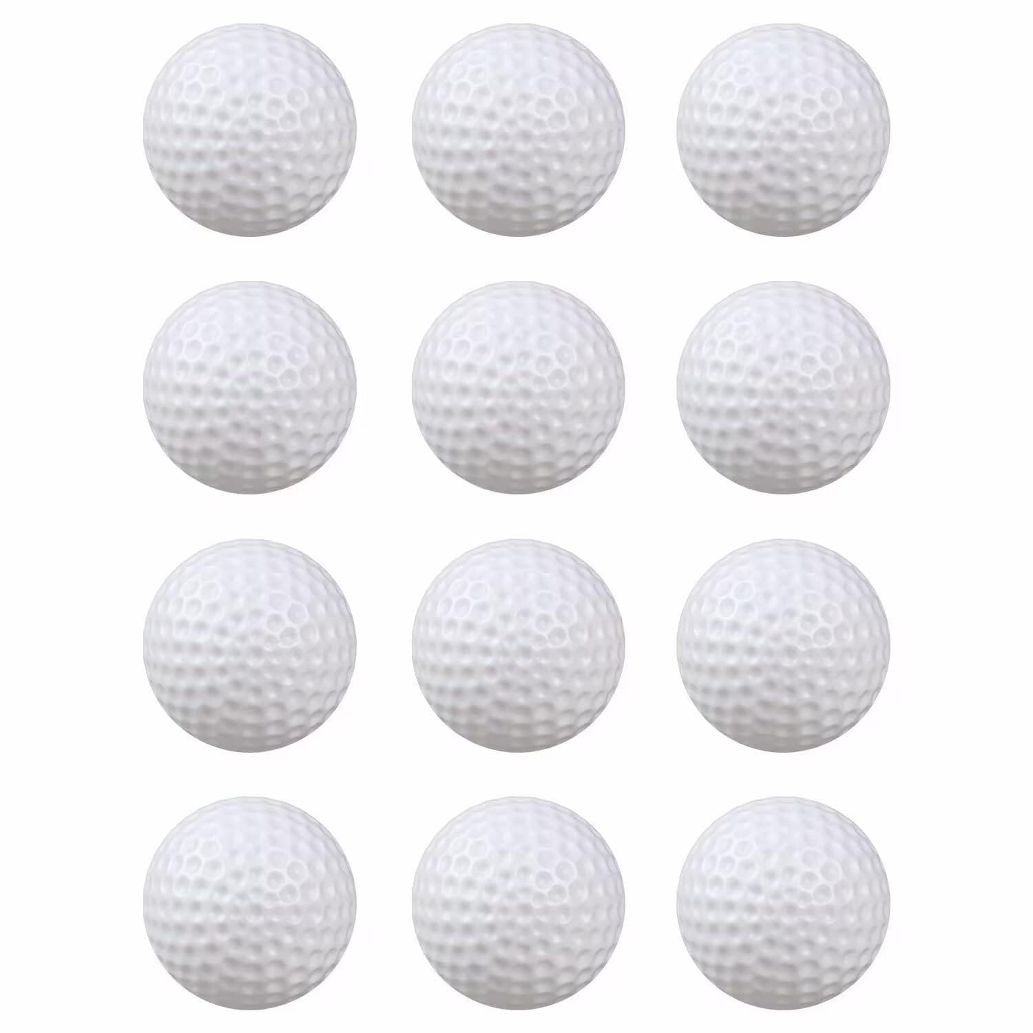 Sponsored Ad - White Hollow Practice Golf Balls Plastic 12Pcs,42mm Plastic Golf Training Balls Airflow Limited Flight Golf Balls for Swing Practice Driving Range Home Backyard Use