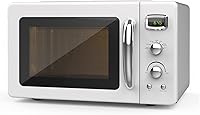 Vista 9 de SIMOE Horno microondas retro de 0.9 pies cúbicos, microondas compacto de encimera de 900 W con 5 micro potencia y 8 cocción automática, bloqueo