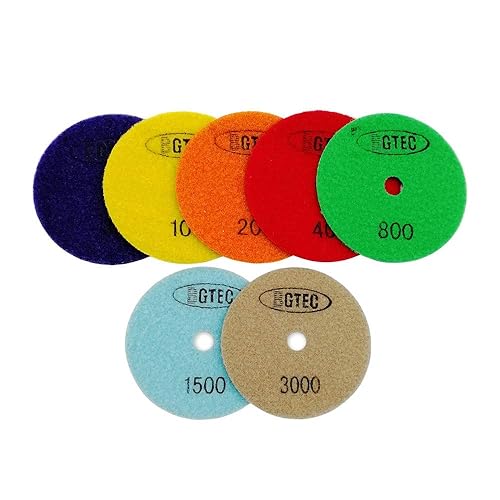 Miniatura 10 de BGTEC Juego de almohadillas de pulido de diamante seco de 4 pulgadas, 7 almohadillas más almohadilla de respaldo de gancho y bucle de goma para