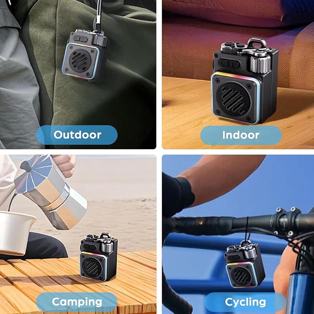 Enceinte Bluetooth Mini Portable pour la Musique en Plein Air, Appels Mains, Lecteur de Musique MP3 pour, Les Voyages, Le Camping et la Randonnée