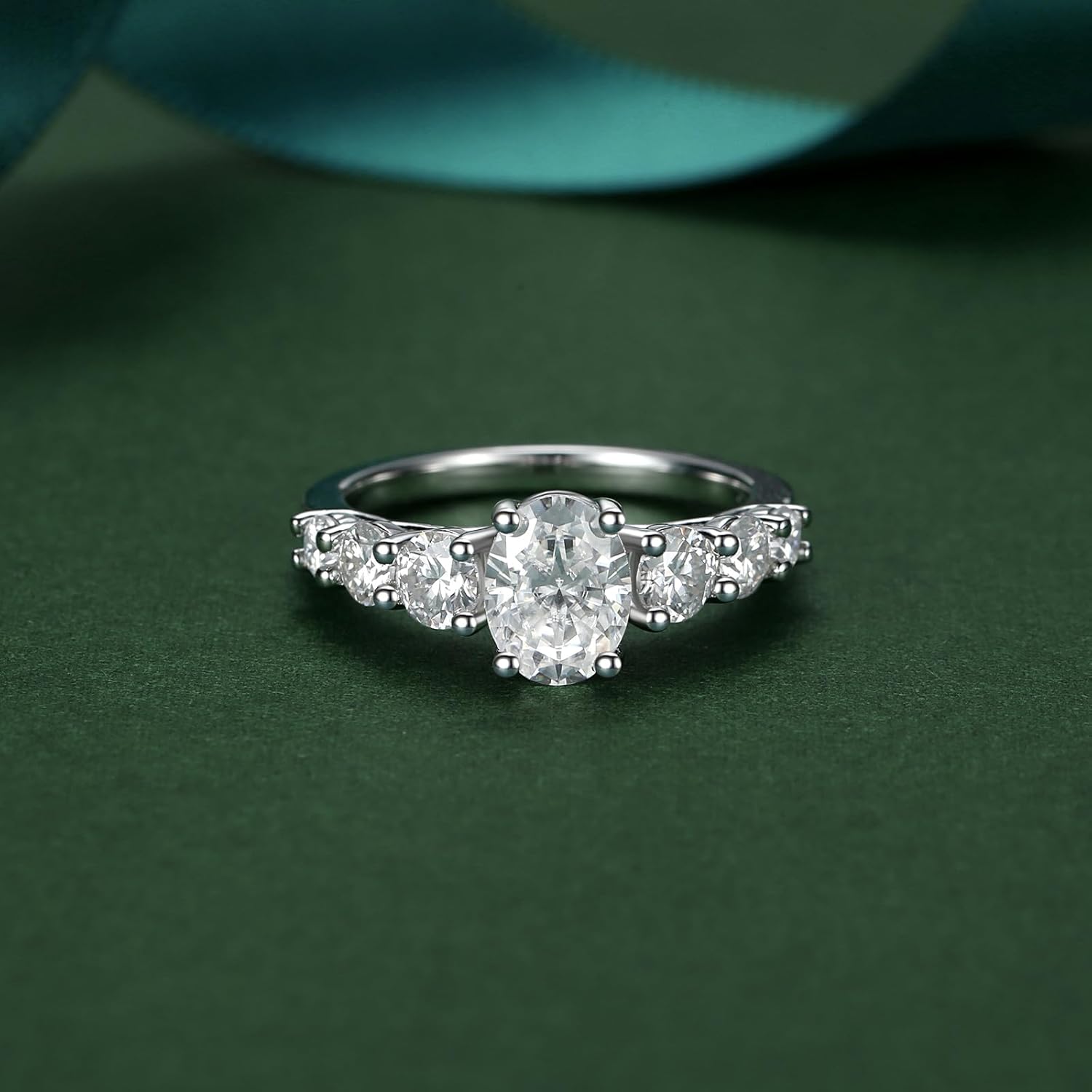 Moissanite Engagement Rings for Women Wedding Rings 925 Sterling Silver with 18K White Gold Plated Promise Anniversary Ring Elegant Gift Packed