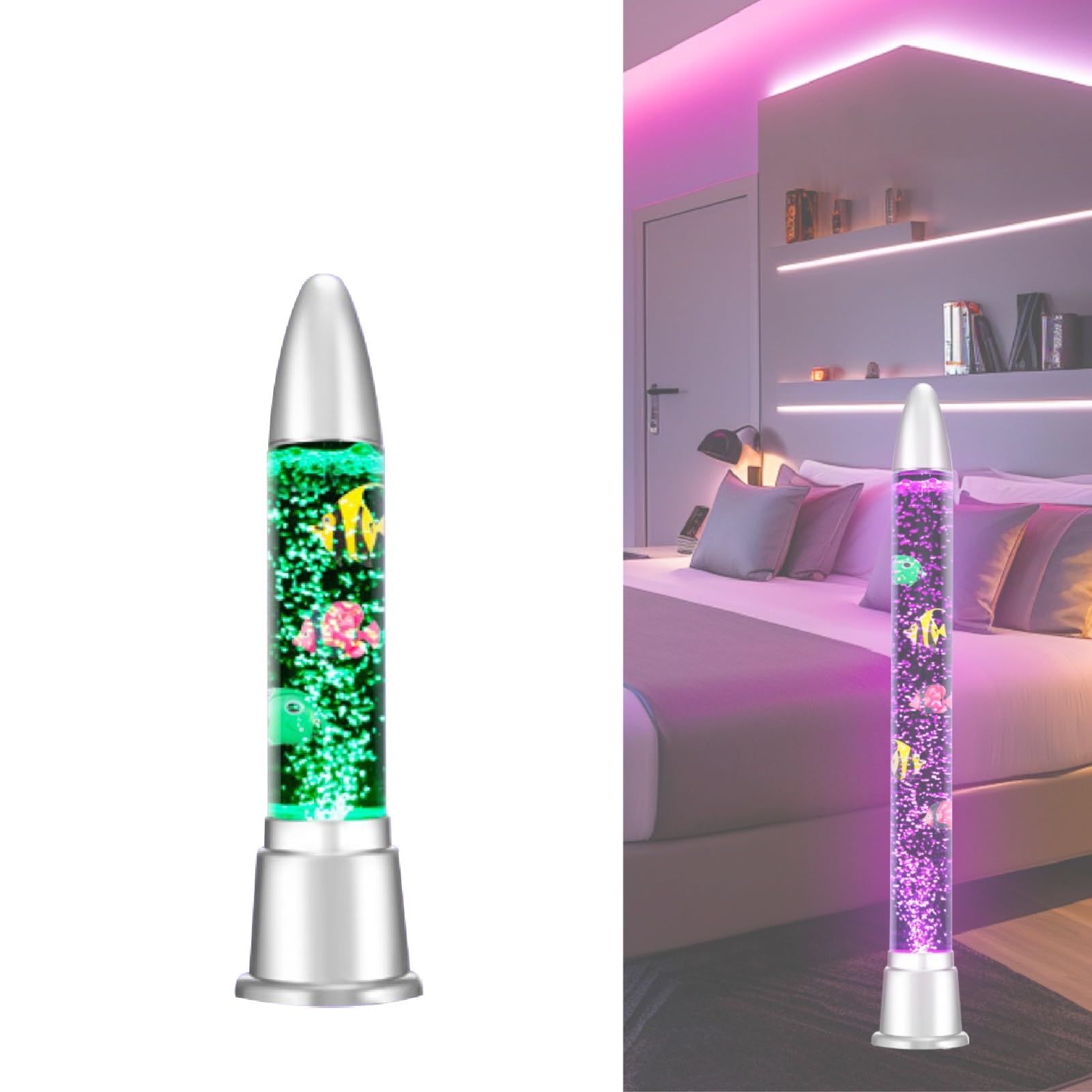Luz nocturna para niños con lámpara de burbujas silenciosa de 50cm y relajación zen en casa
