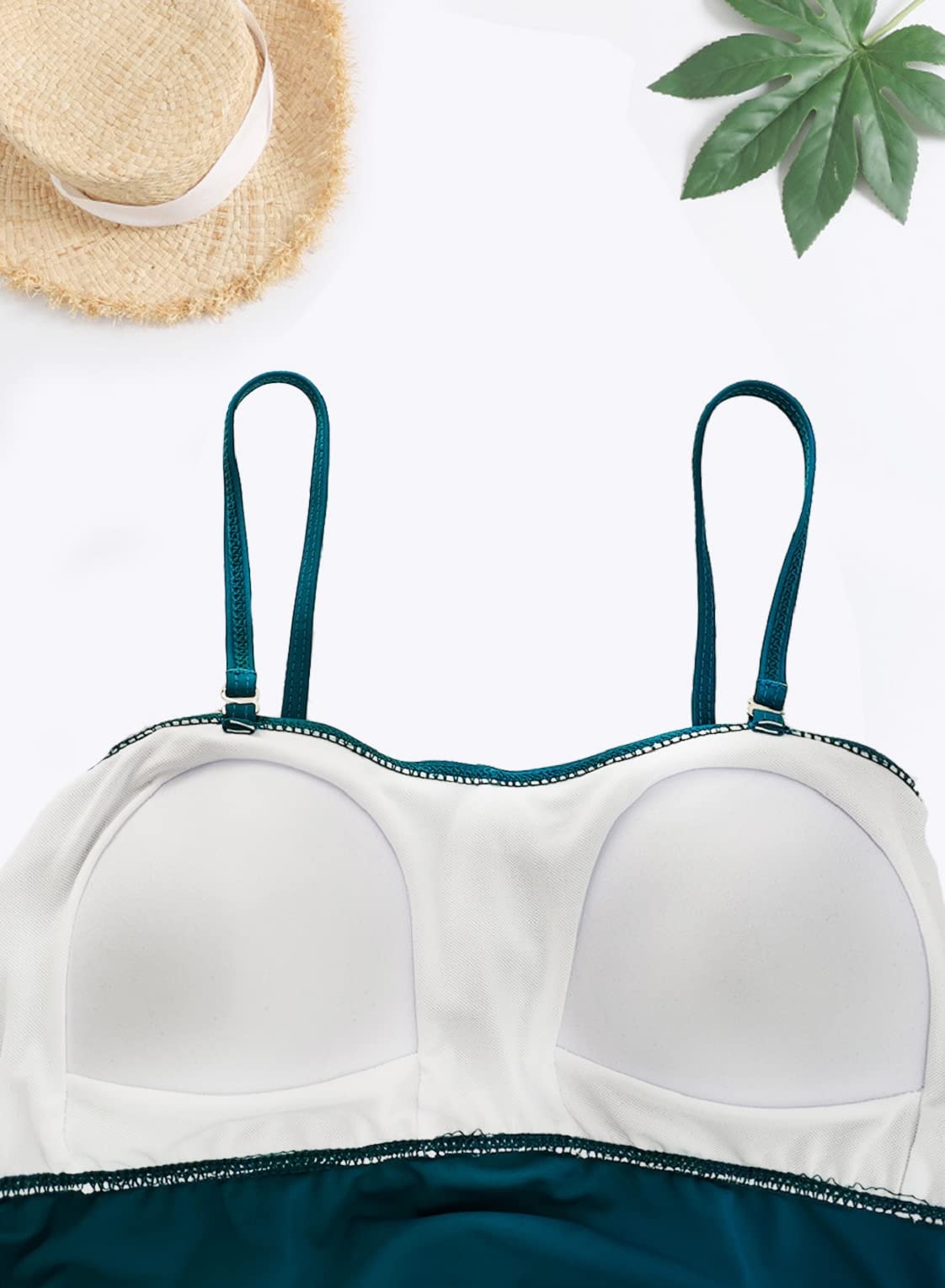 Tankini Mujer Conjuntos de Traje de Baño de Dos Piezas con Pantalones Cortos Cintura Alta Bañadores Cuello en V Bañador de Baño Tallas Grandes Ropa de Playa Bikini