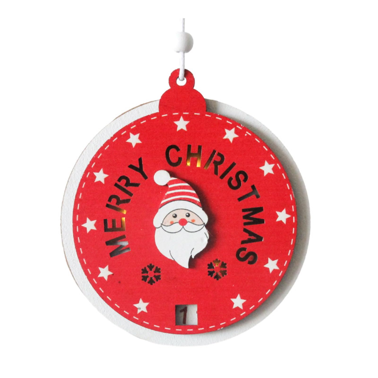 Buxuaaaa Holiday Pendants Christmas Countdown Calendar Decor Santa and Reindeer Advent Calendar Christmas Tree Pendants Smooth Exterior
