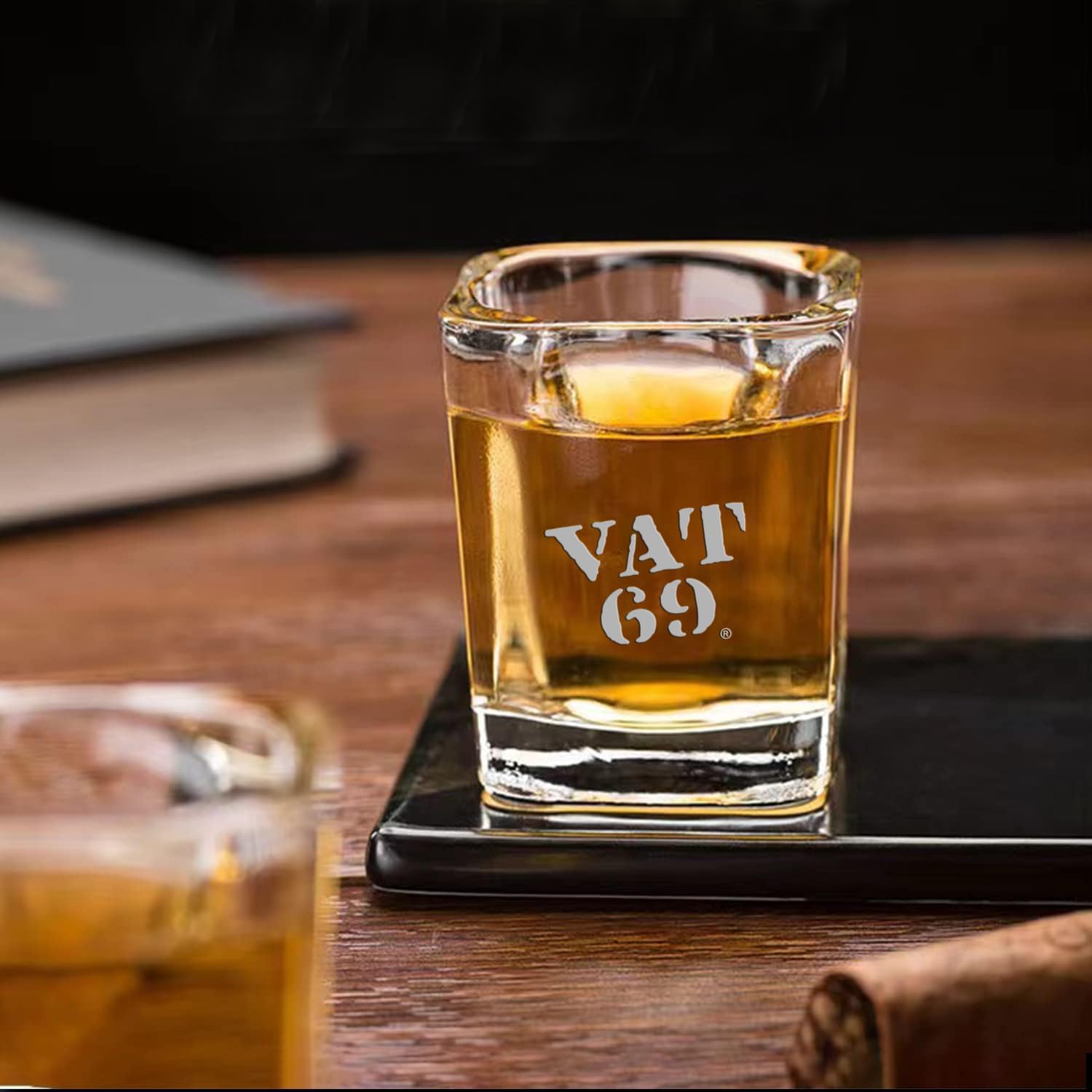 Generic VAT 69 Whiskey Shot Glass, Small, Clear