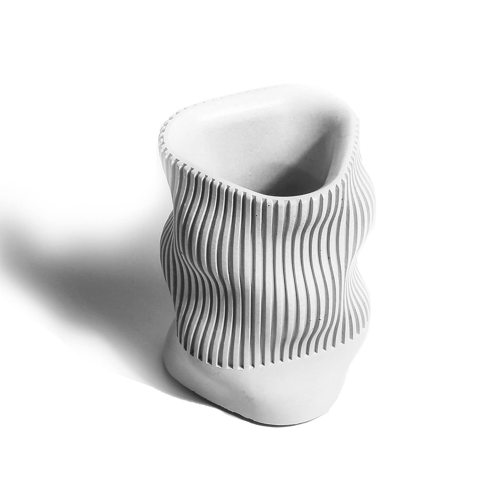 Onda contorta Gesso Stampo in silicone Fai da te Piante grasse Vaso fiori in cemento Vaso Gesso Stampo in argilla cemento Portacandele Scatola immagazzinaggio Stampi per resina epossidica