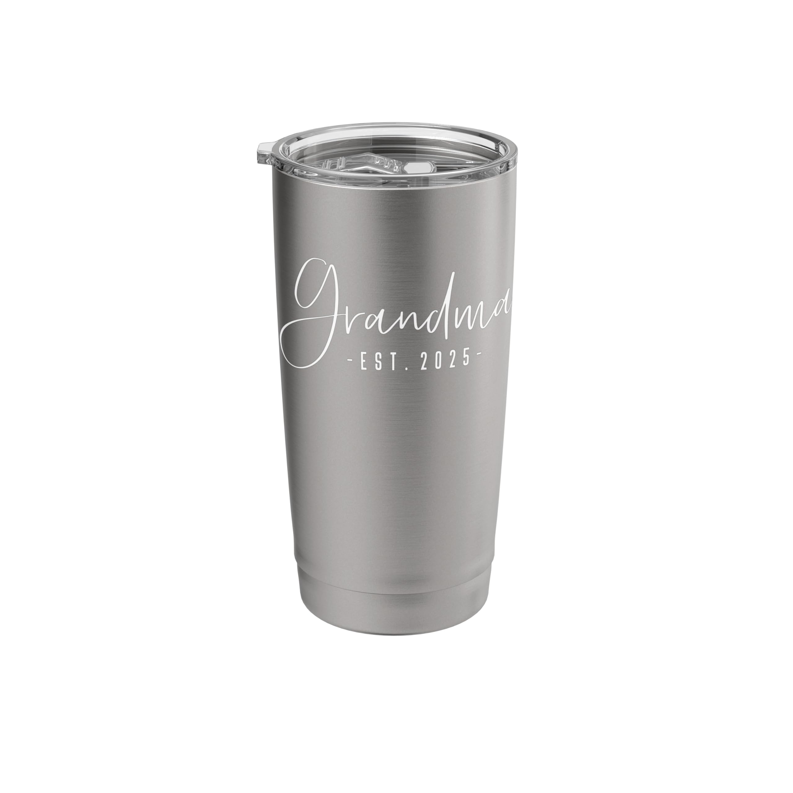 Grandma 2025 Grandma To Be Gifts 20 oz Silver Stainless Steel Insulated Tumbler
