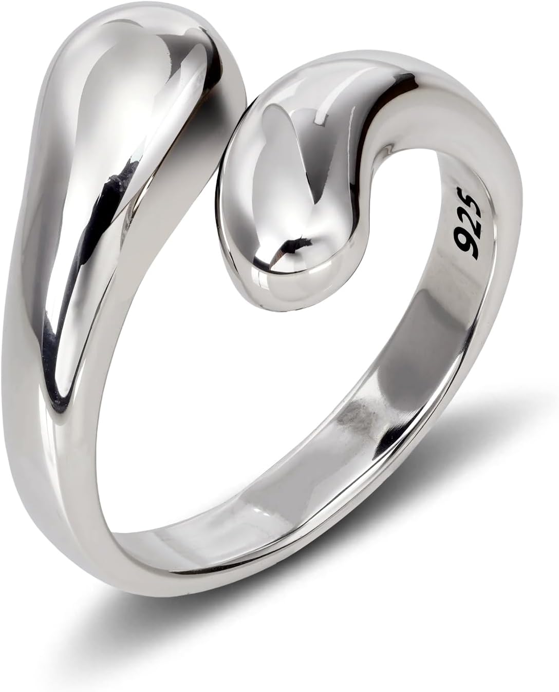 Chunky Rings Adjustable Teardrop Minimalist Stackable Ring Statement Open Jewelry for Women Men