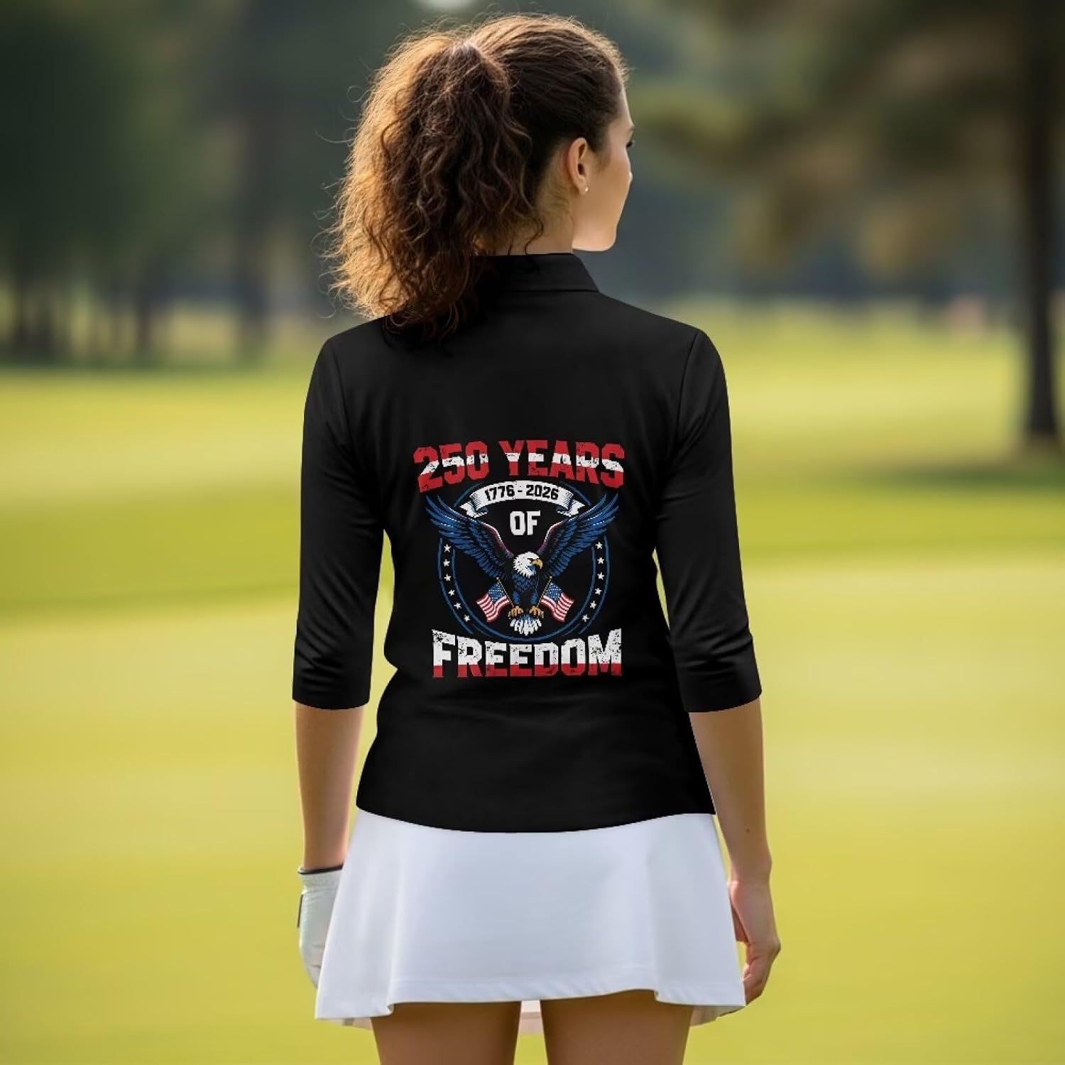Women 3/4 Sleeve Golf Polo Shirts Zip Collared Tennis Polo Workout Tops Quick Dry Lightweight Athletic Work Blouses