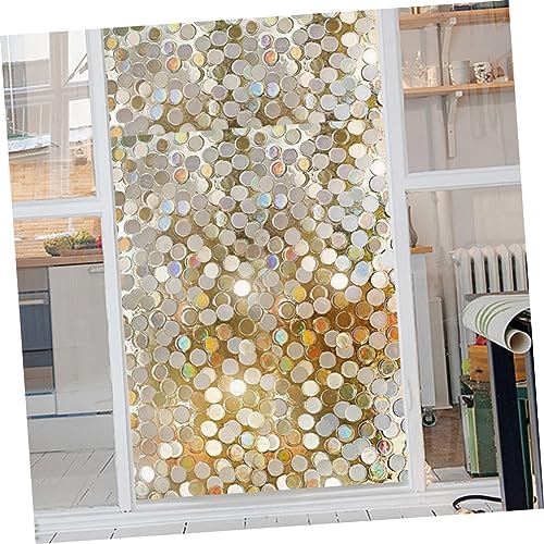Vinilo decorativo para ventana con diseño de lentejuelas doradas miniatura 5