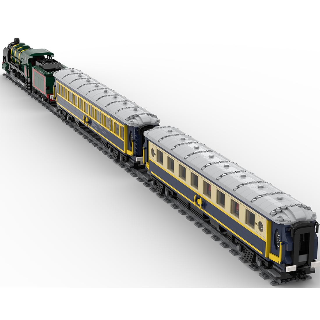 Zestaw klocków do budowania lokomotywy, Orient Express CIWL, luksusowy model kolejowy w stylu vintage z lokomotywą parową SNCF 290 G 353 i Lx1929, zestawy pociągów MOC, wersja statyczna, 3455 szt