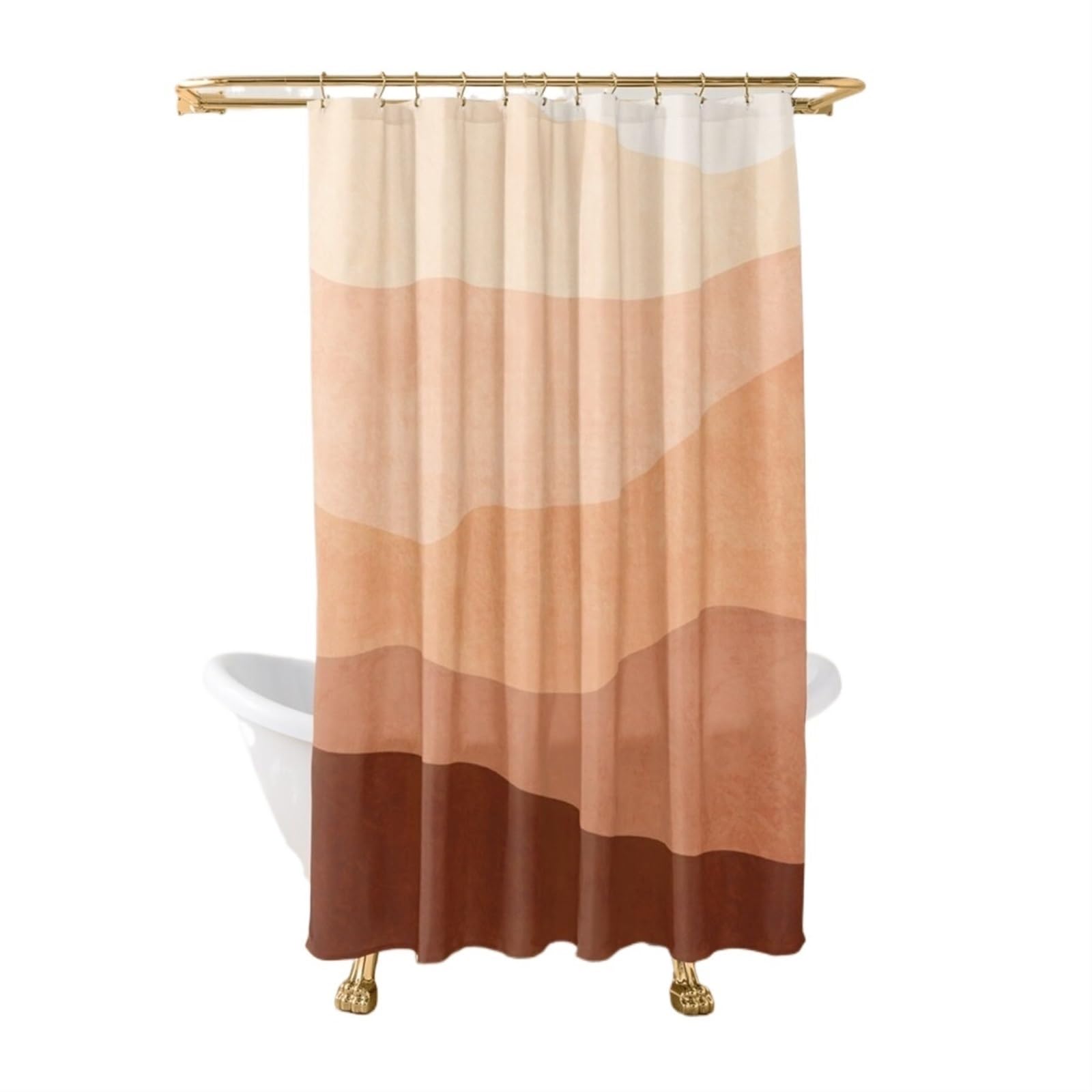 Rideau de douche moderne ombré aquarelle en tissu lavable pour une salle de bain esprit spa