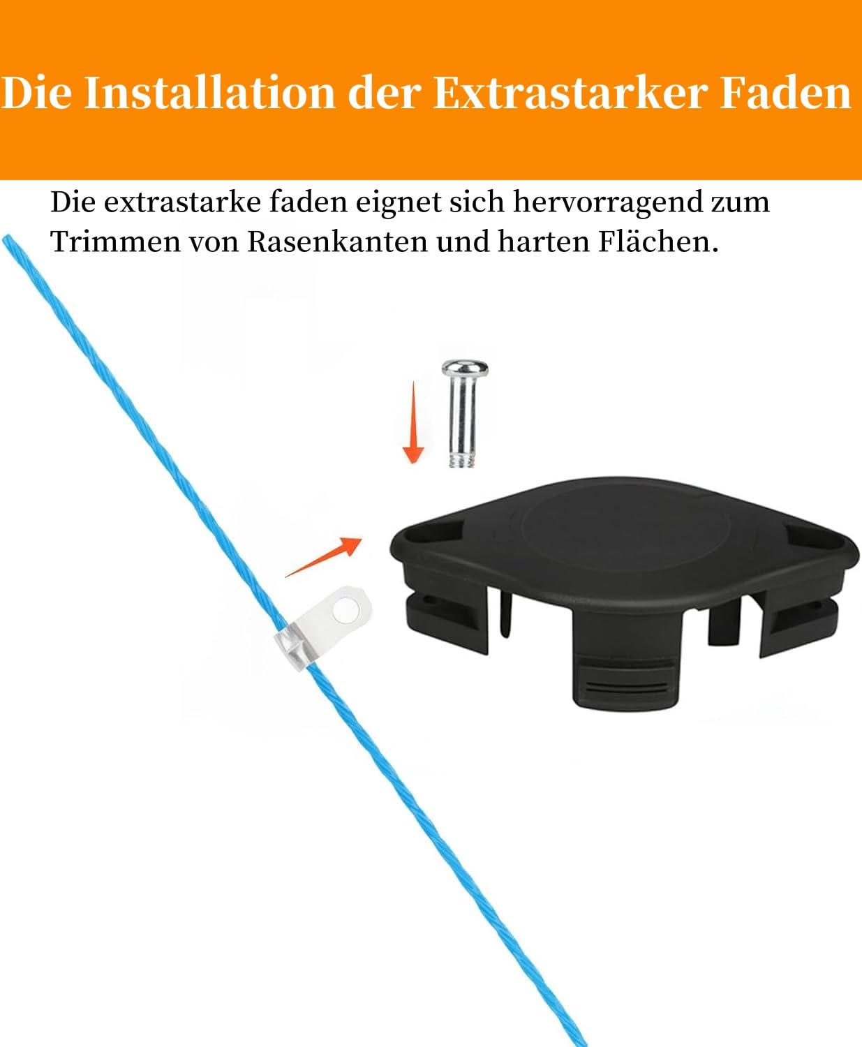 Schlagmesser Sense Trimmer 5132004559 RAC155 RAC158 für Ryobi 18V Akku-Rasentrimmer OLT1825M,RY18LT25A-113P,RY18LT25A-120P,OLT1832,RLT2925,14x Ersatzmesser mit 8x Extrastarker Faden (30 Stück)