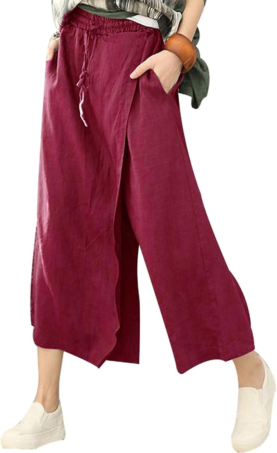 white linen wide leg pants plus size