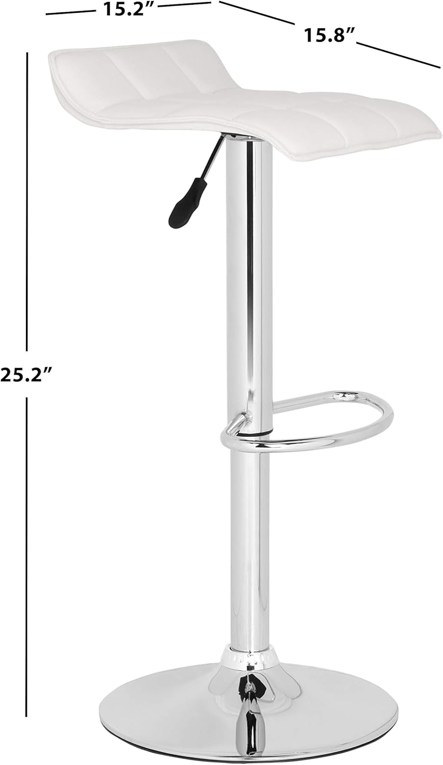 Safavieh Home Collection Lamita White Adjustable Swivel Gas Lift 22.4-30.9-inch Bar Stool