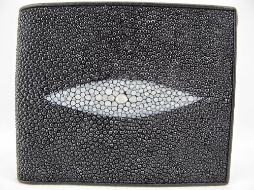 Genuine Stingray Shagreen Skin Leather Slim Bifold Wallet2