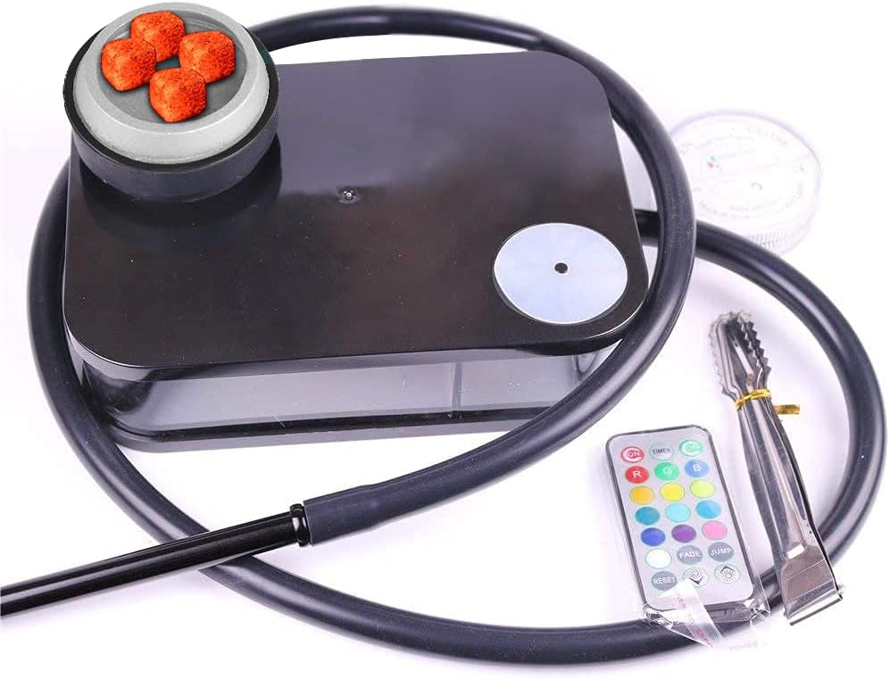 Amazon Com Acrylic Hookah Set Hookah Complete Set With Hookah Accessories Silicone Bowl Hose Hookah Charcoal Holder Led Light Hookah With Led Black Health Household