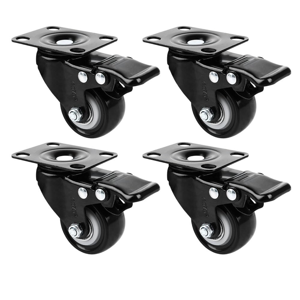 Lot de 4 roulettes de 50 mm anti-rayures pour remplacer les pieds fixes
