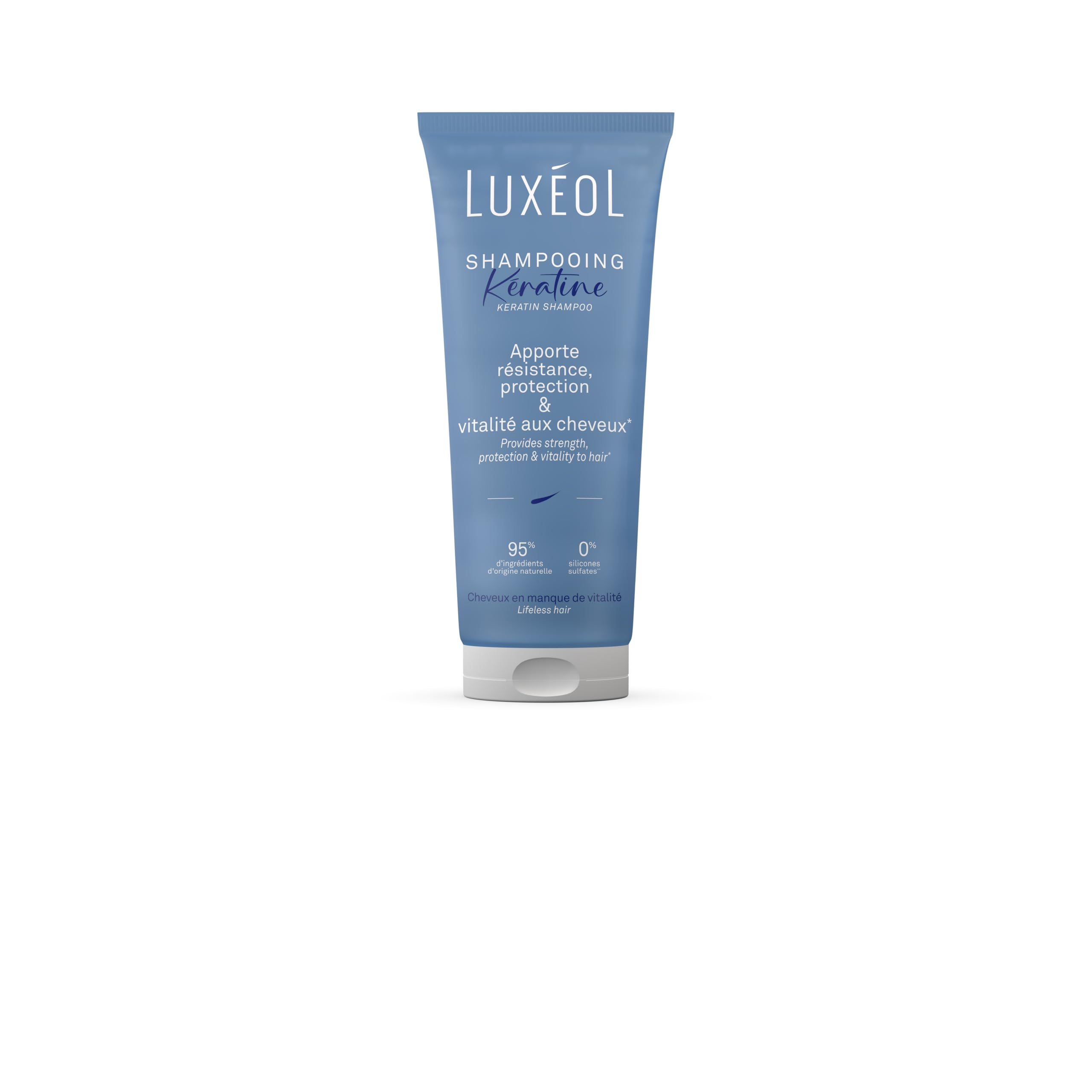 LUXEOL - Shampooing Kératine - Pour des cheveux renforcés, réparés et plus résistants* - 95% d'ingrédients d'origine naturelle - Sans silicones - Fabriqué en France - 200 ml