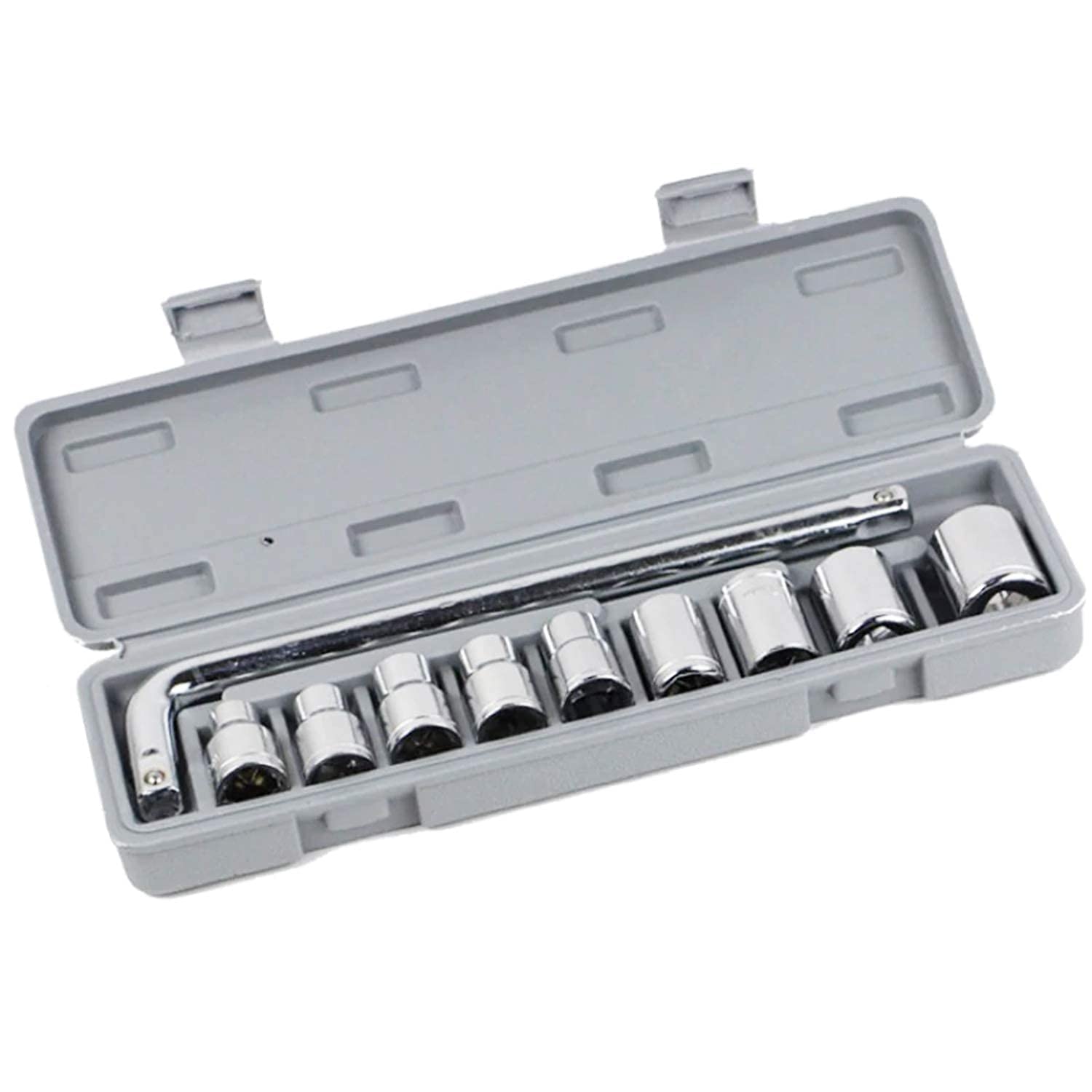 TruVeli 3/8 Inch Drive Hex Socket Wrench Spanner Tool I Multipurpose Iron Heavy Socket Kit I Set for Automobiles Bike Car Repair I Chrome – Set of 10 Pcs (B0D2DKTS5Z) Amazon Price History, Amazon Price Tracker