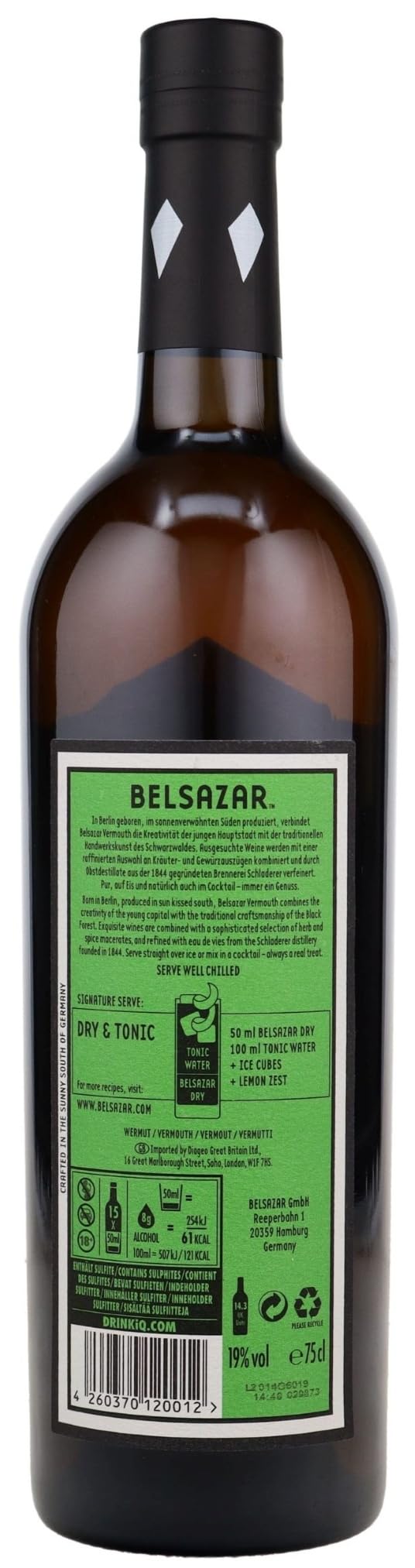 Belsazar Dry Vermouth, Trockener Wermut aus dem Schwarzwald, Aperitif (1 x 0,75 l) (Packung mit 3)