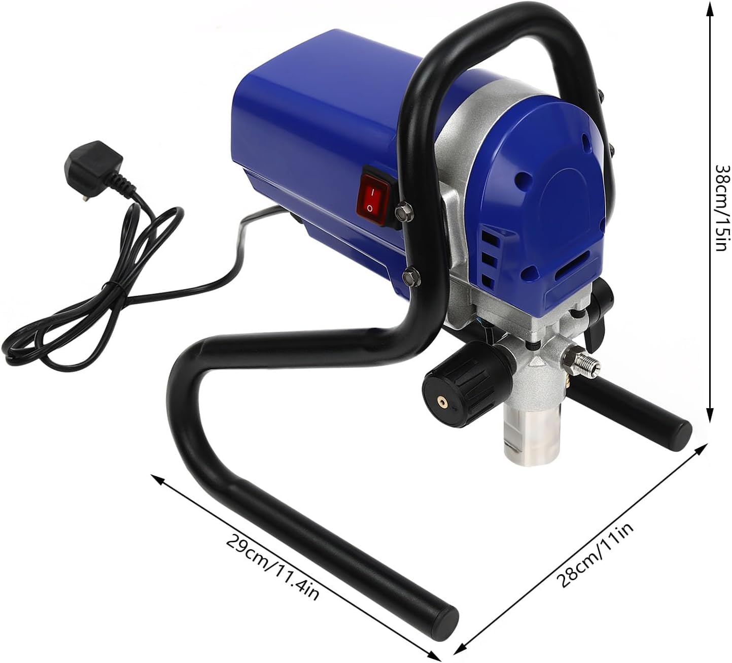 Pistola de Pintura sin Aire 750W 2900PSI Alta Presión, Pistola de Pintura Eléctrica 13000RPM con Manguera 9M para Paredes, Techos, Vallas, Muebles, Pintura de Bricolaje Interior y Exterior