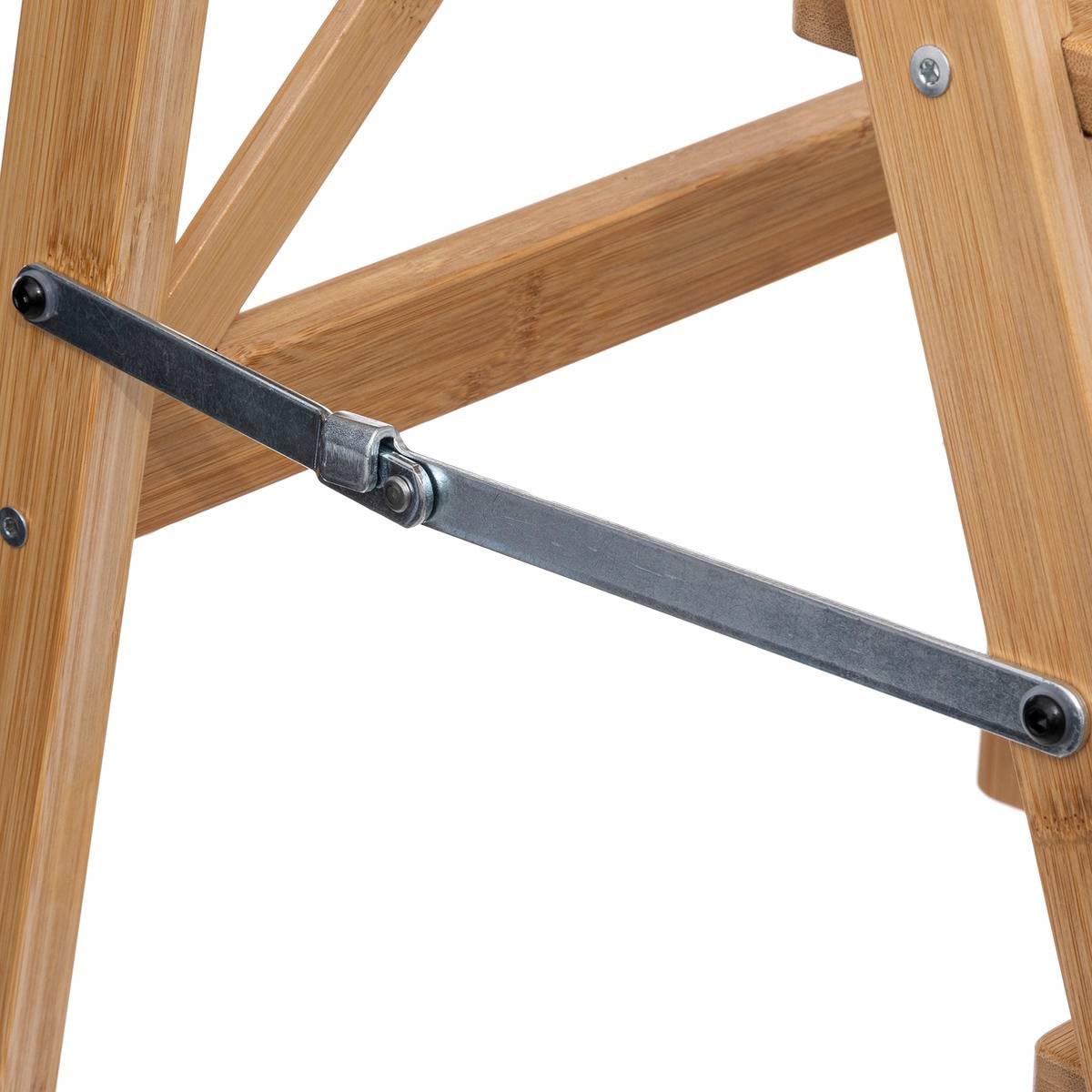 5five - Marche Pied 3 Marches en Bambou - Escabeau en Bois Pliable Multi-Usage pour Ménage Salle de Bain Décoration