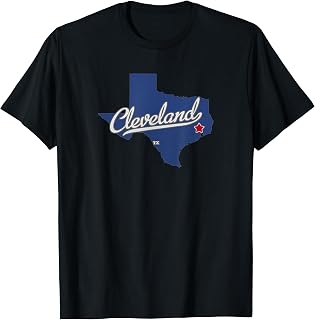 Cleveland Texas TX Map T-Shirt