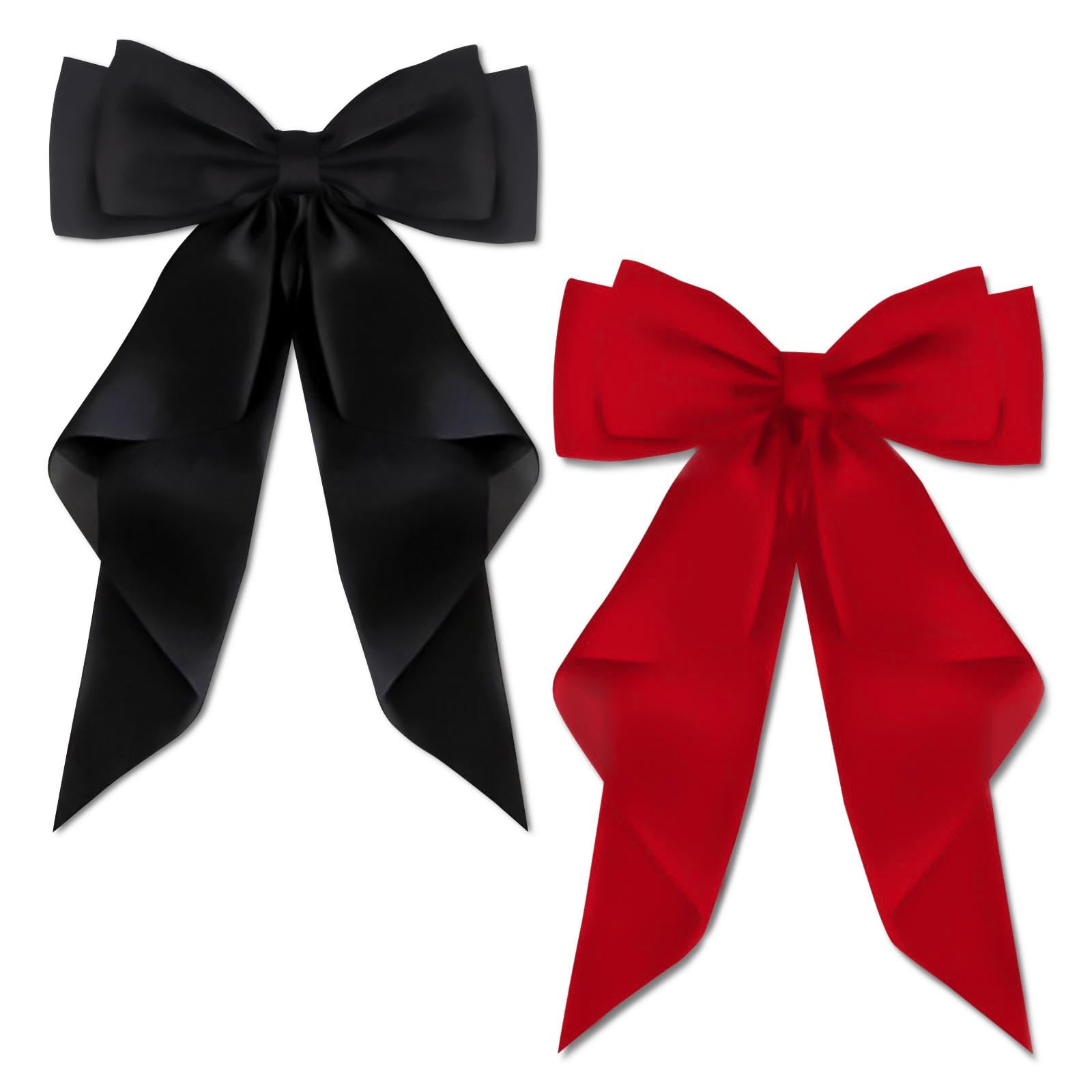 Große Satin-Schleifen-Haarspange Für Damen – 20 X 39 Cm, Mit Federclip & Langem Band