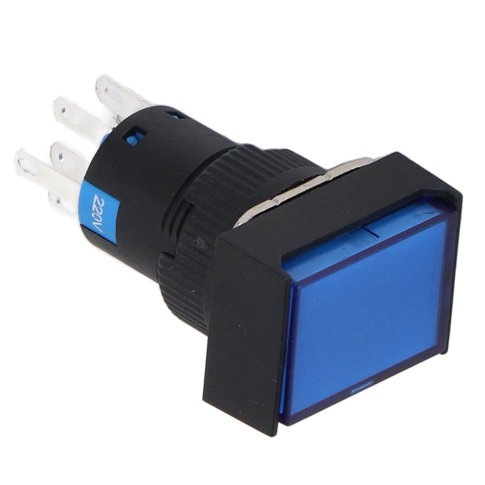 Ausla Interruptor de Botón, Interruptor de Botón Pequeño ABS 220 V 5 A con Luz Indicadora Diseño de Bloqueo Automático 25 Piezas para Control Industrial Uso de relé de Motor de Electrodomésticos
