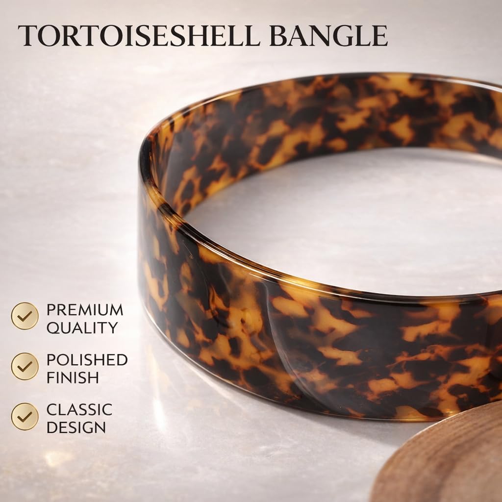 Wide Tortoise Shell Acetate Headband for Women, 1.5 Inch Adjustable No-Slip Design with Teeth for Thick Hair, Comfortable Retro Style for Everyday Wear (3PC)